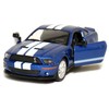 KiNSMART 2007 Ford Shelby GT500 Blue with Racing Stripes 1:38