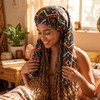 ZJchao Gorro de Satén Samurai para Cabello Largo, Gorro 2
