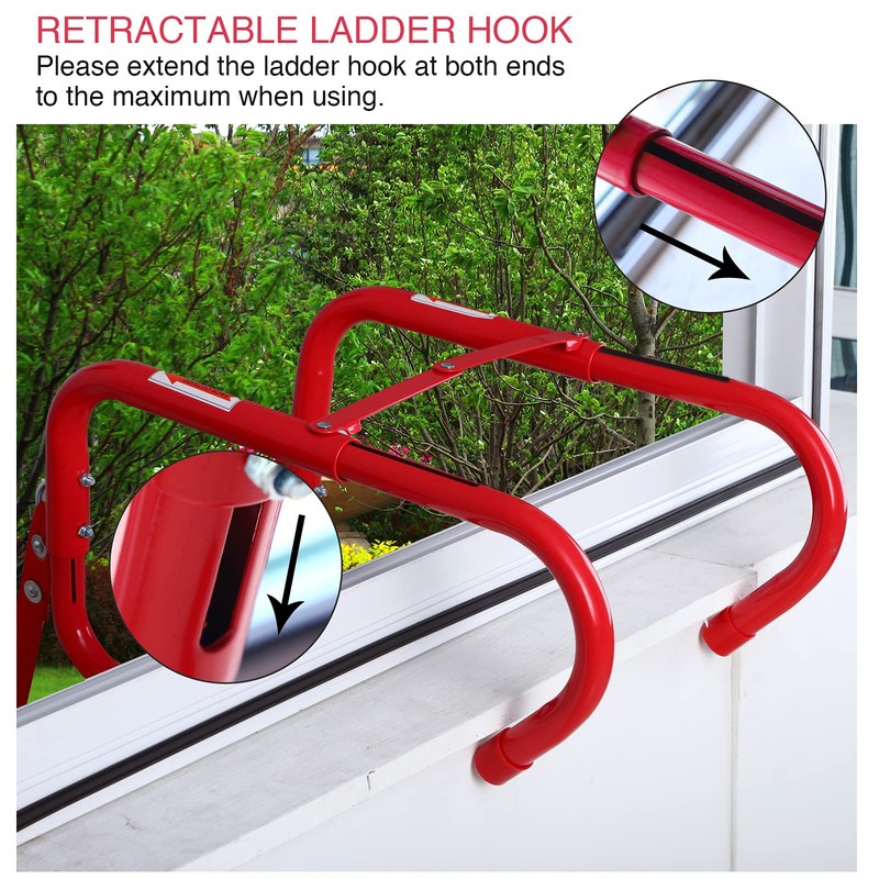 WINSENSE Retractable Fire Escape Ladder 2 Story Homes, 15 Foot