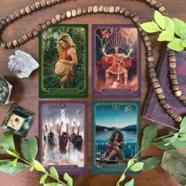 Earth Moon Magick Elemental Empath Oracle Card Set - 52 Cards with Guidebook Promotes Clarity, Spiritual Awakening - Recycled Paper Cards with Guide Book