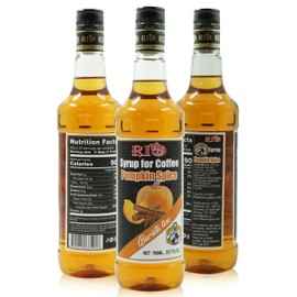 RIO Pumpkin Spice Flavored Coffee Syrup 700ml ñ Warm and Spicy, Perfect for Hot or Iced Coffee and Desserts
