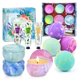 Gifts for Women, 10PCS Gift Set with Home Scented Candles, Hand Creams, Bath Bombs Self Care Relaxing Spa Gift Basket for Women, Mom, Her, Friends, Sister for Birthday Thanksgiving Christmas