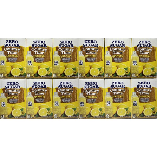 Country TIme Mezcla de limonada con cero calorías (12) cajas, 6 unidades cada caja
