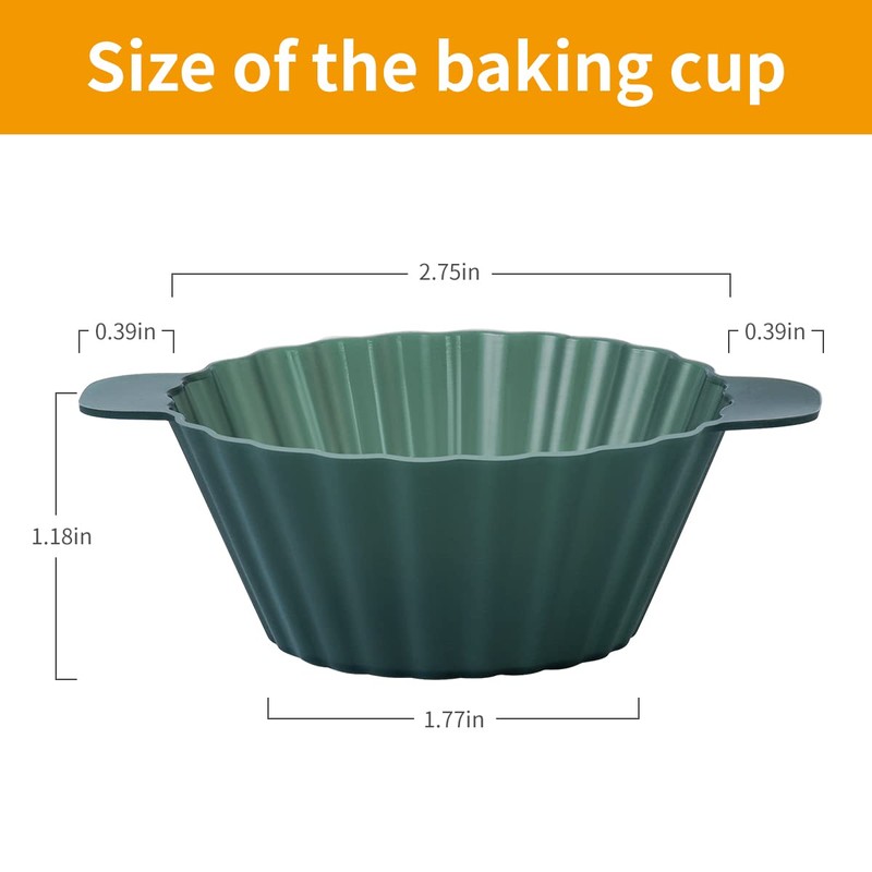 Silicone Cupcake Baking Cups 24 Pack Upgraded Reusable Muffin Liners