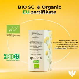 SANICULA Helichrysum Ätherischen Öl - 100% Immortelle Naturreines Ätherisches Öl, 10ml Bio Immortelle Ätherisches Öl | Natürliches, Dampfdestilliertes Ätherische Öle für Hautverjüngung