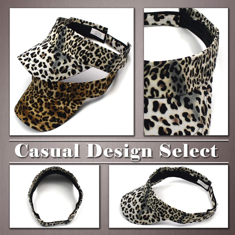 One Limitation CP865 Leopard Pattern Sun Visor Cap, Hat, Polyester,