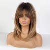 Haircube US Women Long Straight SYNTHETIC WIGS with Bangs Ombre