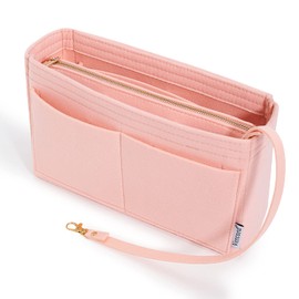 Vercord Felt Organizer Insert For Purse Handbag Tote Bag In Bag Inside Shaper Divider Neo Pink Slender Medium