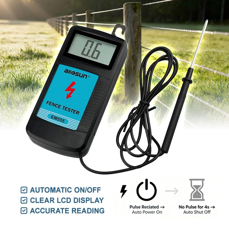 allsun Digital Electric Fence Voltage Tester and Fault Farm Finder,