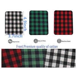 18 Sheets Buffalo Plaid Christmas Iron on Patches Sew Fabric Patches Applique Embellishments for Clothing Jackets Backpack Shoes Apron Pillow Decorations,4.9x3.7in (Buffalo Plaid White and Black)