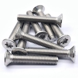 M6-1.0×35mm 304 Stainless Steel Countersunk Head Torx Screws 20pcs, Full Thread Screws, Standard Torx Drive Head. (Size: M6x35mm)