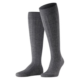 FALKE Men Teppich im Schuh knee-highs, 1 pair, UK size 7-8 (EU 41-42), Grey, virgin wool mix - Warm chunky ribbed sock, plush sole, breathable, ideal for casual looks