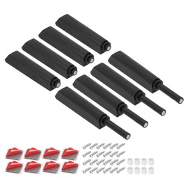 sourcing map 8 Pcs Magnetic Push Latches for Cabinet Door, 3.15x0.57 Inch Push to Open Door Latch Cabinet Hardware, Hidden Door Release Drawer Pull on Closet Touch, Plastic Black 80x14.5mm