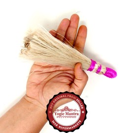 Yogic Mantra Kusha Grass Broom (Set of 2 Jhadu - Big Size 7 Inch Approx) Handmade Natural Grass Jhadu for Hindu Puja Holy Prayers Pooja Ceremony