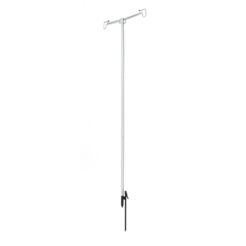 Camping Lamp Pole Retractable Double Light Hooks Retro Style Metal