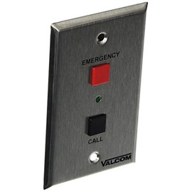Valcom V-2970 Emergency/Normal Call Switch with Volume Control, Stainless Steel