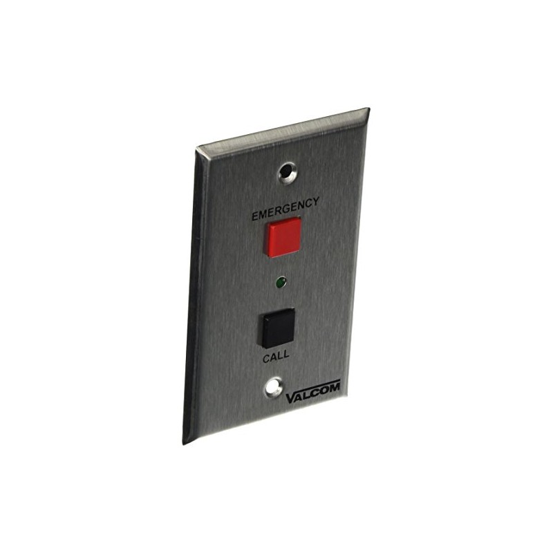 Valcom V-2970 Emergency/Normal Call Switch with Volume Control, Stainless Steel