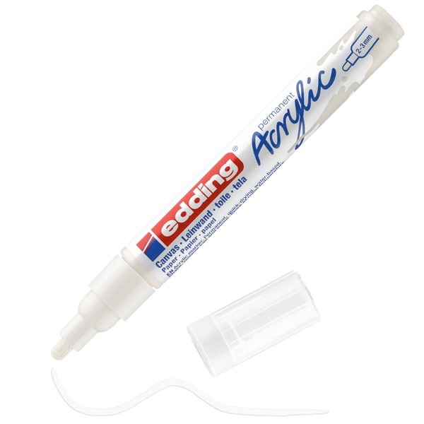 edding 5100 acrylic marker medium - white - 1 waterproof