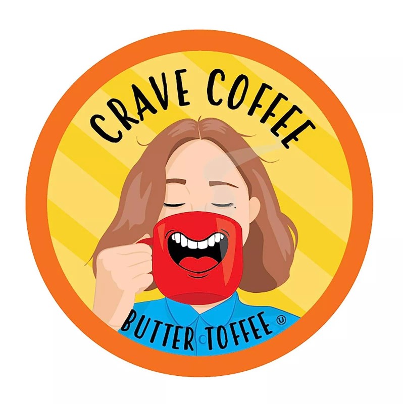 Crave Beverages Butter Toffee Flavored Coffee Pods,for Keurig Brewers, 40