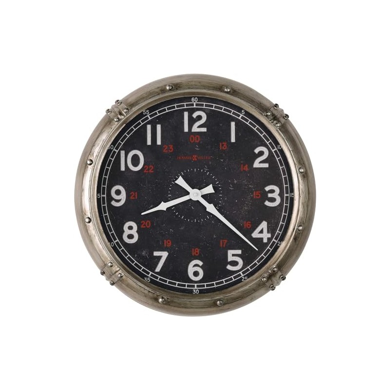 Howard Miller Coe Wall Clock II, Aged Silver