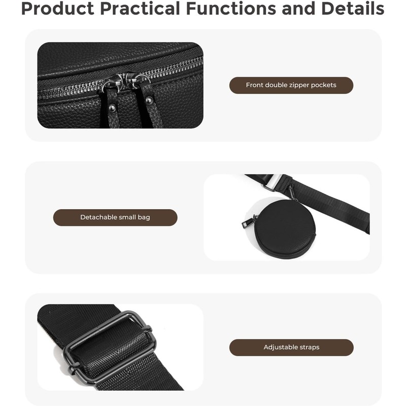 Large Leather Fanny Pack Crossbody Sling Bags With bum bags
