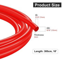Imaictuu 10 Ft Beer CO2 Gas Line CO2 Tubing - ID 5/16" Beer CO2 Dispensing Brewing Line with 4 PCS Hose Clamps Red PVC Tubing for Ball Lock，Gas Manifold，Keg Regulator
