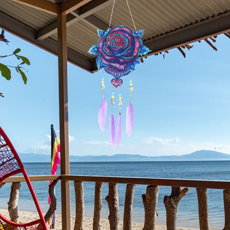 Diamond Painting Pendant DIY Rose Diamond Painting Window Hanging Decoration