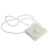 Amamcy Girls White Beaded Pearl Crossbody Bag Acrylic Beaded Crossbody