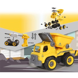 JAMARA Dump Truck First RC Kit 27 Pieces with Cordless Screwdriver 405226 Orange