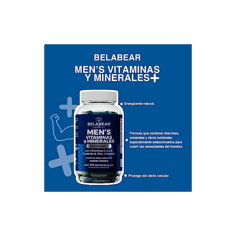 Belabear Gomitas Vitaminadas Hombre Adicionadas Vitamina Complejo Zinc Licopeno 100