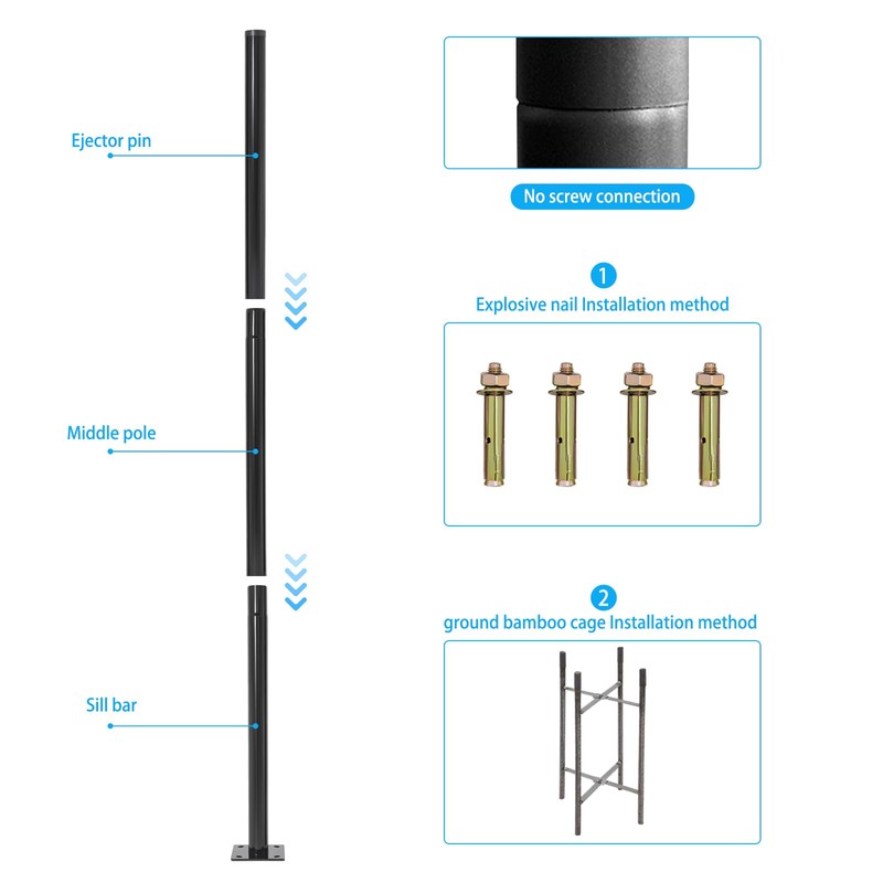16Ft Tall Street Light Pole, Outdoor Metal Split Heavy Duty