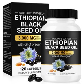 Ethiopian Black Seed Oil Softgels with Oregano Oil 2-in-1 Formula,120 Count