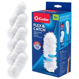 O-Cedar Flex & Catch Heavy Duty Dusting Refills (5 Count) | Disposable Duster Refill | Traps 3X More Dust Than Traditional Feather Duster