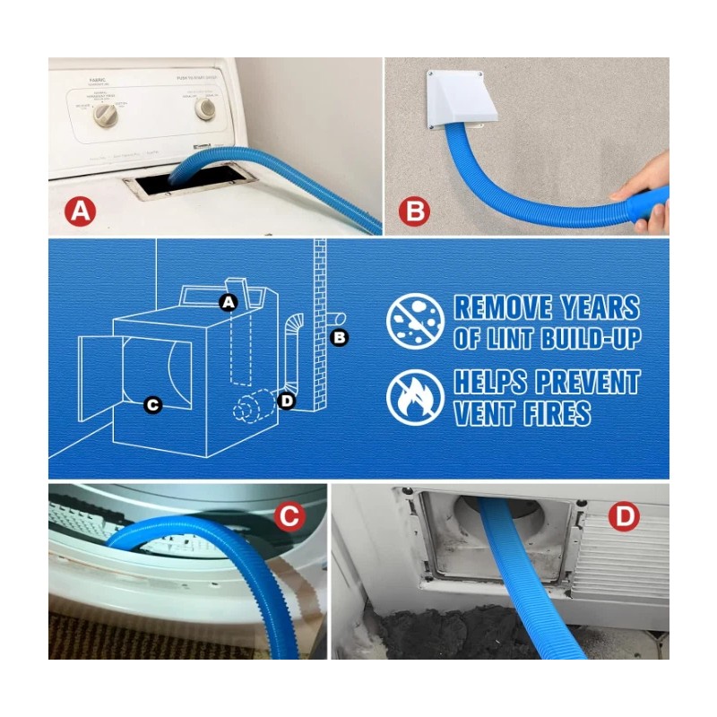 Sealegend Store Dryer Vent Cleaner Kit Vacuum Hose Attachment Compatible