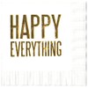 Happy Everything Gold Foil-Stamped Cocktail Beverage Napkins (20 pcs) by