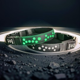 DOGLED Subversive USB-C led Light up Dog Collar, Subversive 3D Xmas Design Comfortable and Soft Material,Multicolored Lighting (L(19.7-23.6"), ST-Black)