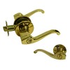 eBuilderDirect Polished Brass Entry Entrance Lock Door Lever Handle Knob