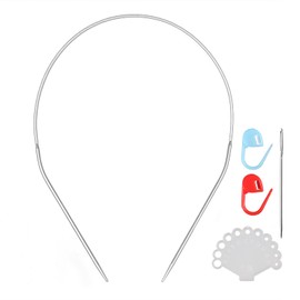 Stainless Steel Circular Knitting Needles Size 0 16inch Length Sweater Circular Needle for Handmade Projects DIY Knitting Size 0 (2.0mm)