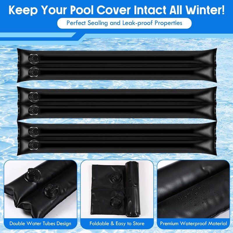 Vincreem 10 Pcs Double Chamber Swimming Pool Cover Water Bag