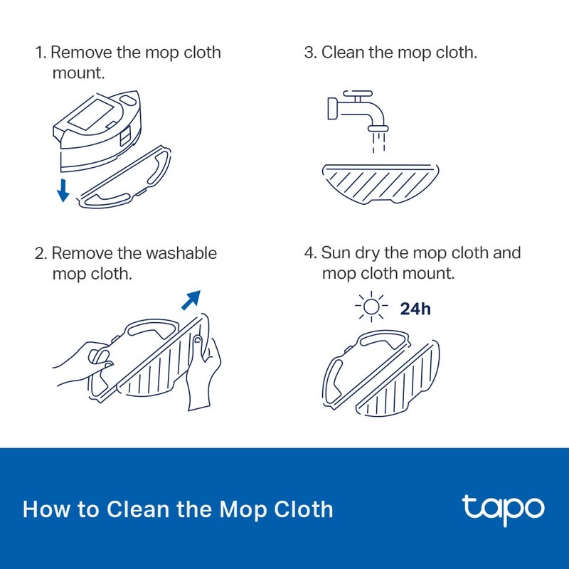 Tapo Robot Vacuum Washable Mop Cloth, Compatible with Tapo RV30