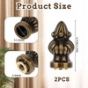2PCS Antique Brass Lamp Cap Knob Lamps Finial Knob Retro
