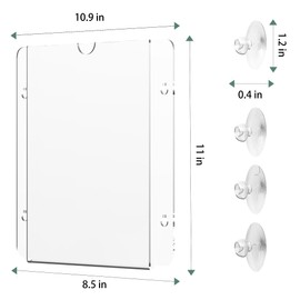 Opps Acrylic Window Sign Holder: Clear Signage Holders 8.5 x 11 with Suction Cup, Wall Mount Advertising Frames for Glass Door, Mall, Office, Store, Restaurant (12 Pack)