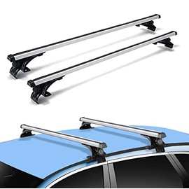 Universal Roof Rack Adjustable 48" Cross Bars, Upgraded Aluminum Alloy Car Roof Rack Carrier Holders Brackets, for Ski Luggage Rack Kayak Bike Canoe Snowboard Cargo Basket,165LB/75KG Capacity