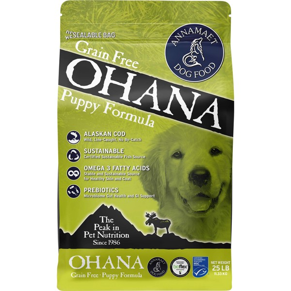 Annamaet Grain-Free Ohana Puppy Formula Dry Dog Food, (Line-Caught Cod