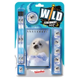 Deluxebase Wild Stationery Set - Baby Seal from These cute school stationary sets for girls include 2 pencils, eraser, sharpener, ruler and notebook