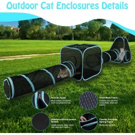 Bwogue Outdoor Cat Enclosures for Indoor Cats, 4 in 1 Outdoor Cat Tent with Tunnel P...