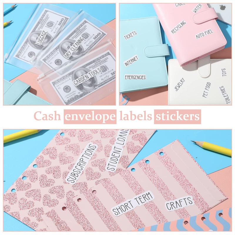 128 Pieces Budget Planner Stickers Cash Envelope Label Sticker Cash