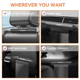 Car Trash Can Bin with 42pcs Trash Bags - 100% Fit Car Garbage Bag Hanging Waterproof, Roller Type Trash for Back Seat, Multipurpose Trash Bin for Car, Office,Kitchens,During Travel and Camping(Black)