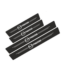 DabbOo - 4pcs Protector de Umbral de Puerta de Coche para Mazda 2 3 5 6 Cx7 Cx5 Cx9 Cx-5 Cx3 MX-5 Cx30 Accesorios de ProtecciN de Pintura de Placa de 