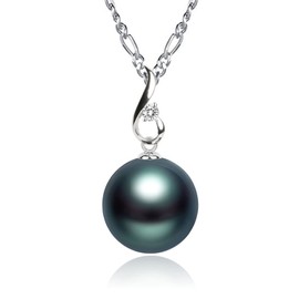 Salanda Single Pearl Necklace for Women, White Dainty CZ Pearl Drop Pendant Necklace| Elegant adjustable Chain Necklace| 18k Silver Plated Pearl Necklace for Women, mm, Pearl, Pearl